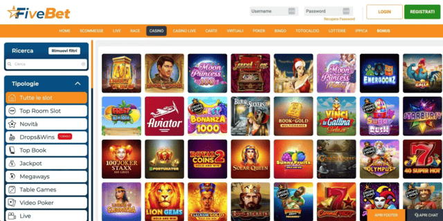 FiveBet Casino — Catalogo giochi online